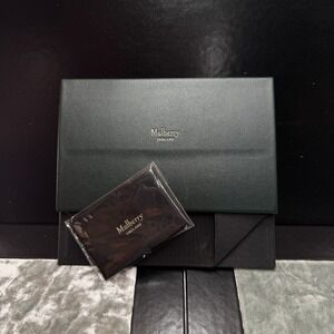 Mulberry England Eyeglass Sunglass Clapsable Case Box Green with Cleaning Cloth